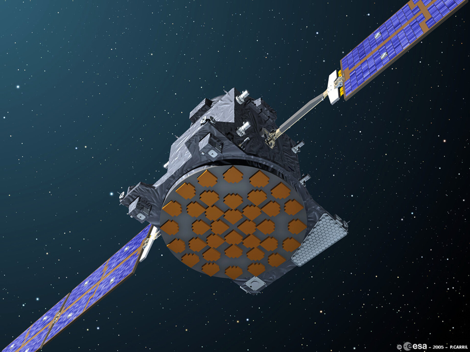 GSTB-V2/A in orbit (artist's impression)