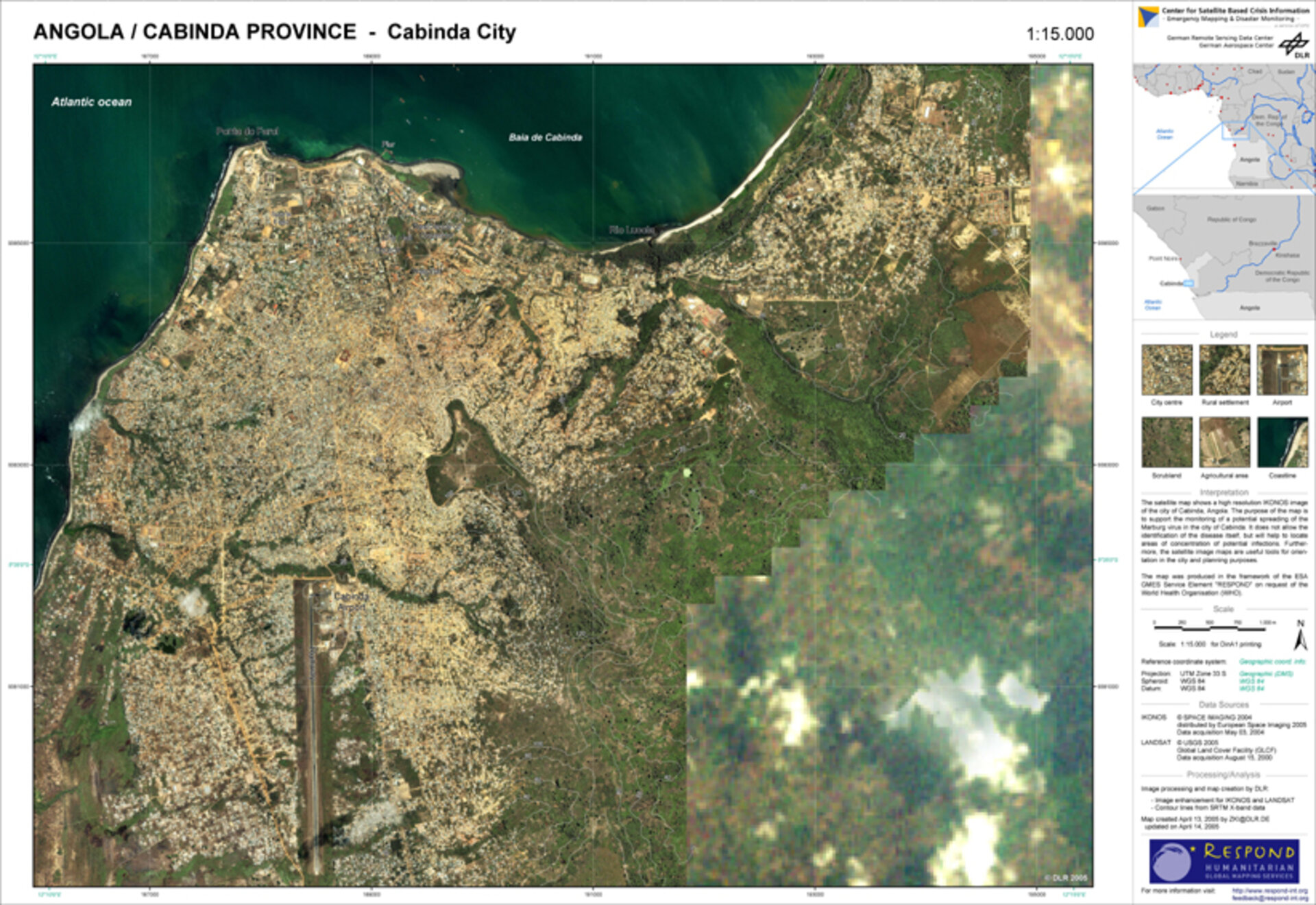 Satellite-based map of Cabinda