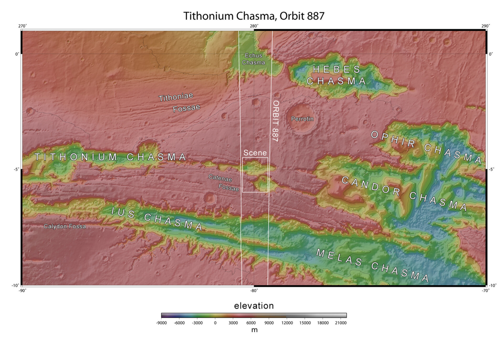 Section of Tithonium Chasma in context