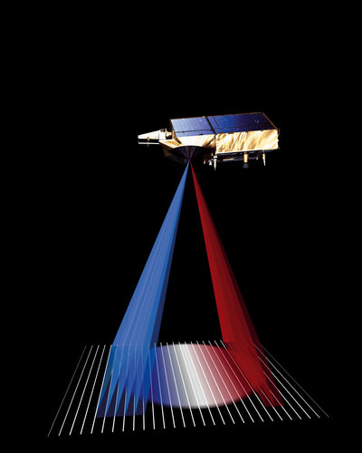 The footprint of the radar beam on the ground