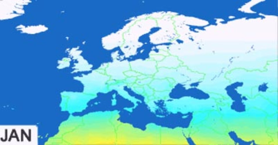 A year of European solar radiation
