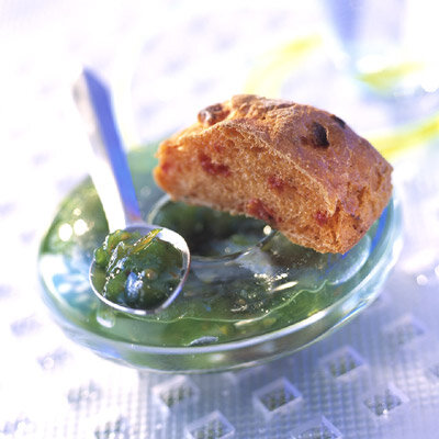 Pan marciano y mermelada de tomate verde