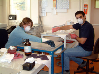 Cleaning aluminium panels before they enter the clean room for integration