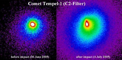 Coma gas from Comet 9P/Tempel 1 seen with the ESA OGS telescope (narrowband filter)