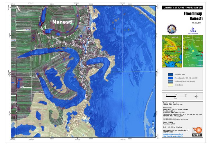 High-resolution flood map of Nanesti