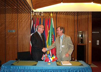 Jean-Jacques Dordain, ESA Director General and Yannick d'Escatha, President  of CNES