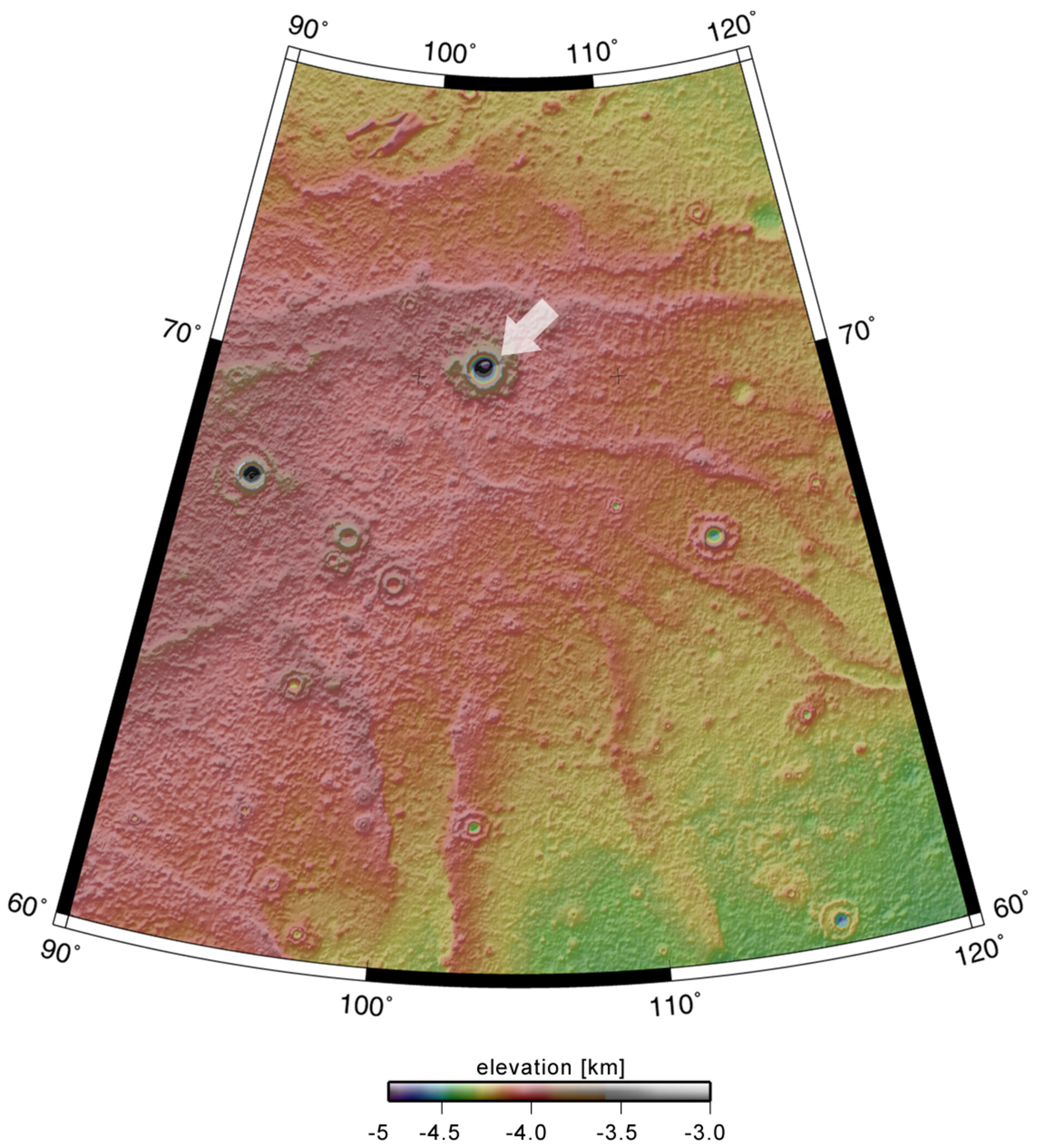 Map showing crater in context