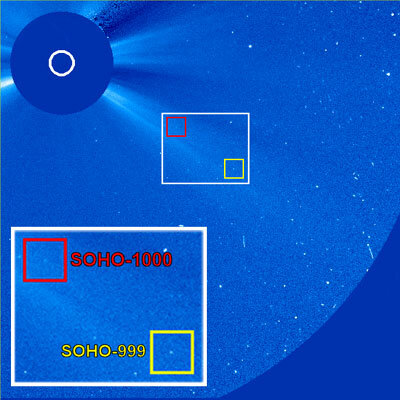 Le comete numero 999 e 1000 scoperte da SOHO