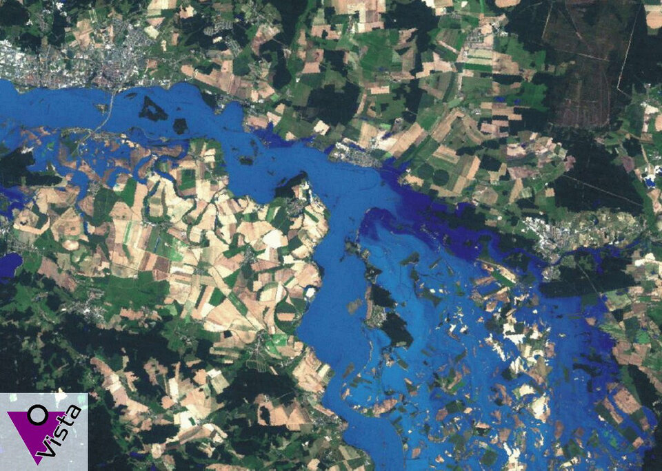 Elbe flooding of agricultural fields
