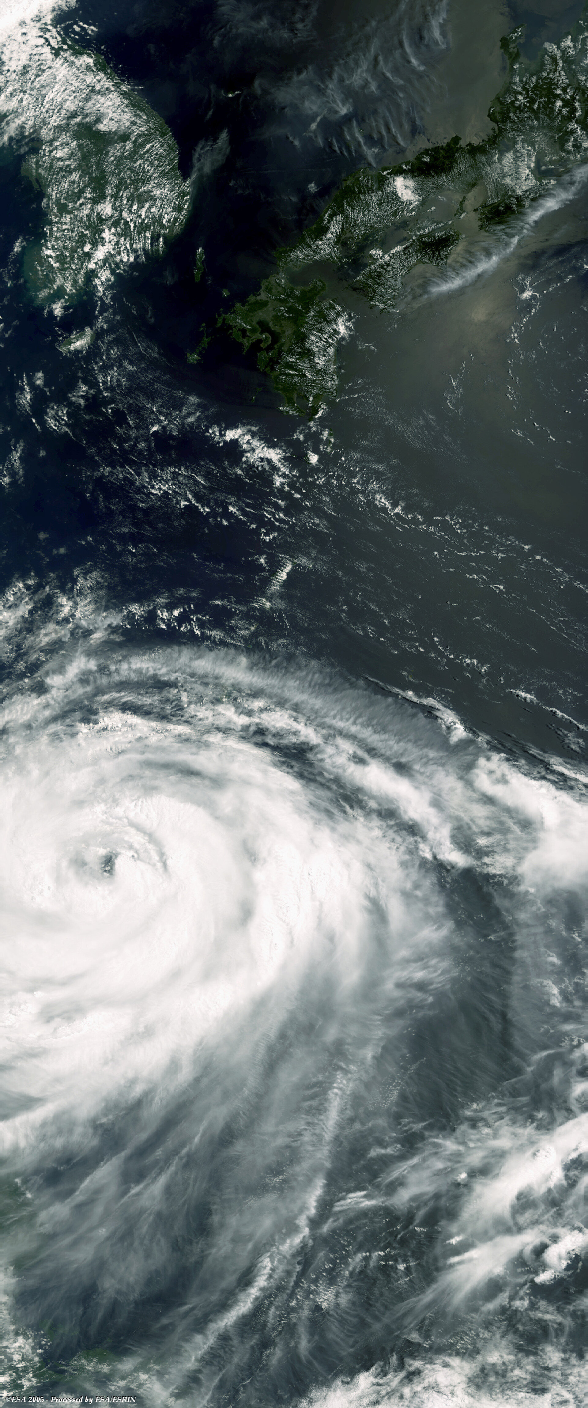 Envisat optical view of Typhoon Matsa on 4 August 2005