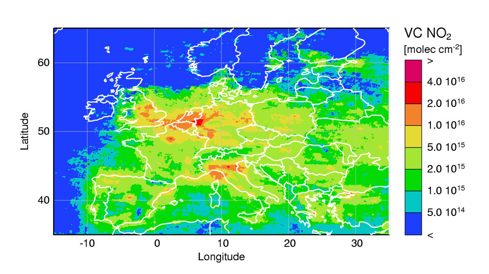 Nitrogen dioxide over Europe