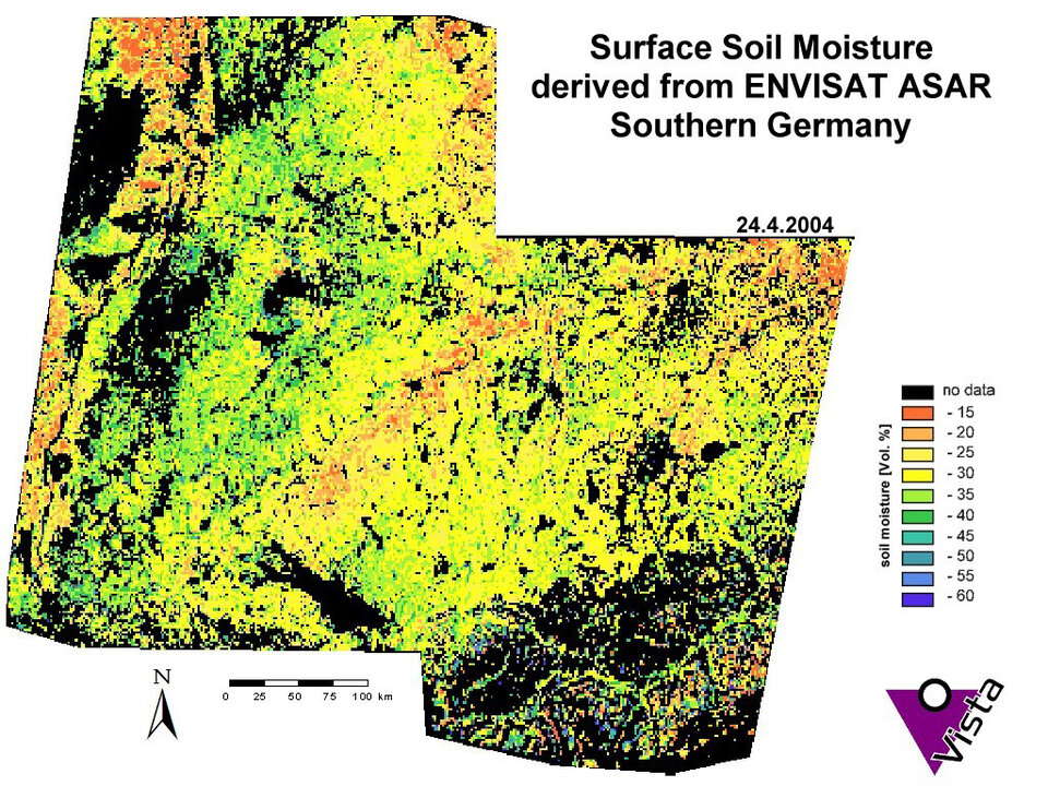 Surface soil moisture from Envisat ASAR