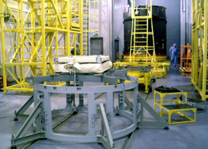 CryoSat's adapter in the clean room