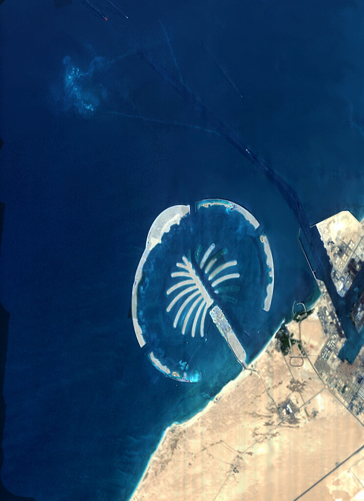 Dubain kuuluisa palmusaari CHRIS-kameran näkemänä