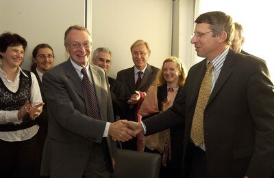 Mr Fabrizi, ESA Director of Launchers, Mr Charmeau, EADS  President