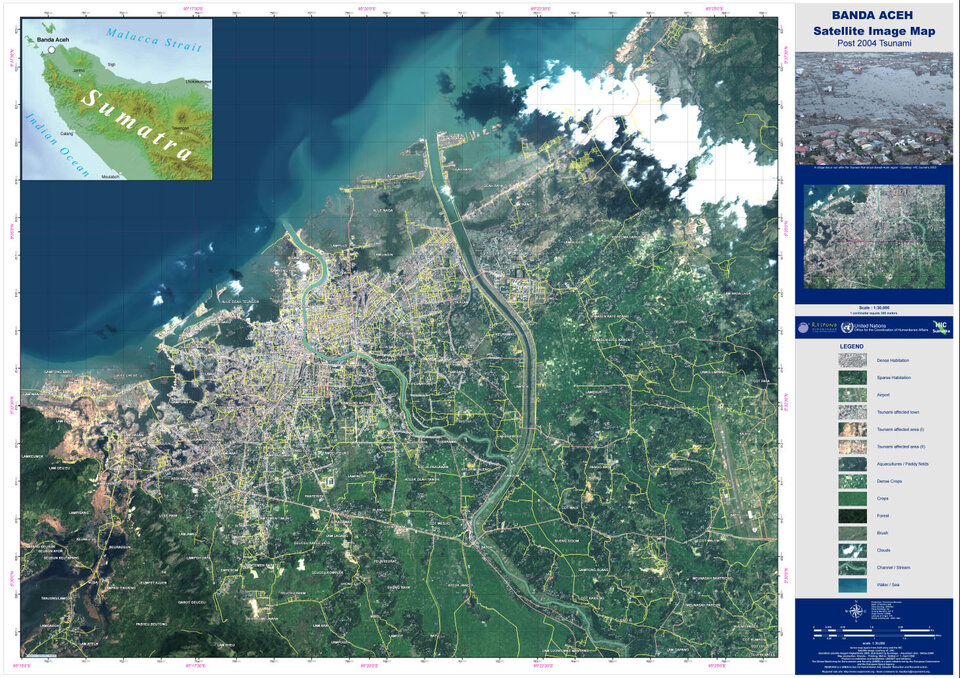 High-resolution satellite map of Banda Aceh