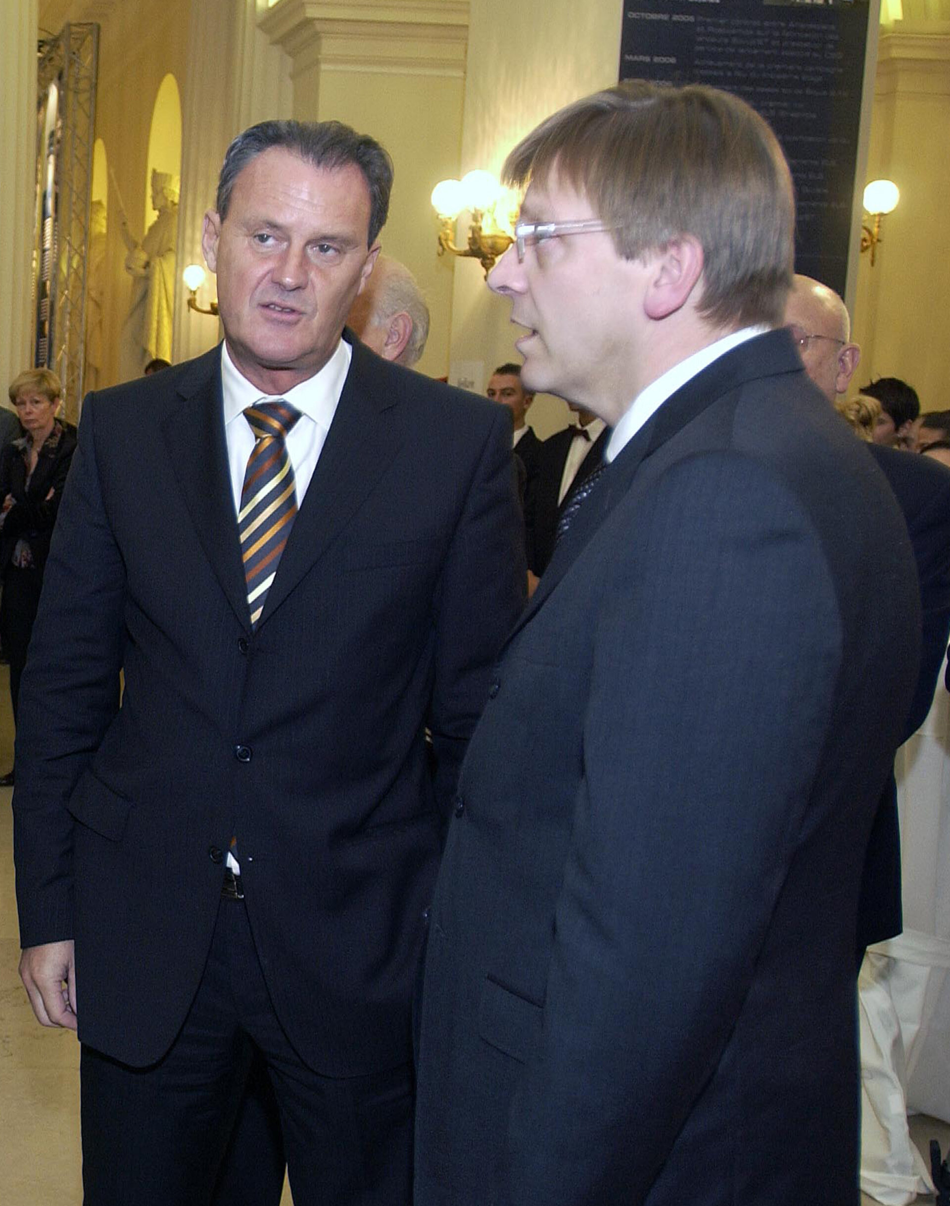 Le Ministre Marc Verwilghen et le Premier Ministre Guy Verhofstadt