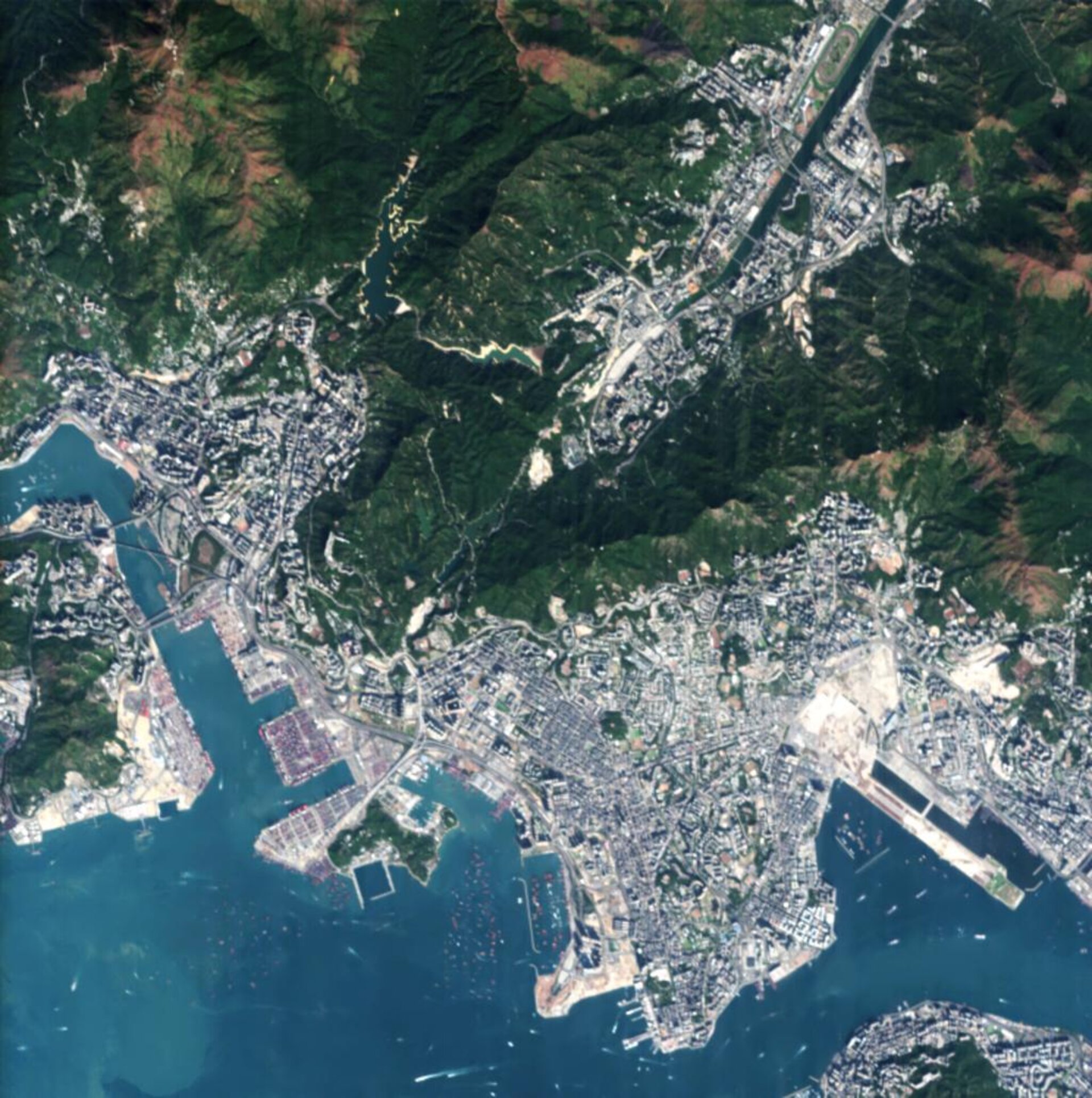 Proba image of Victoria Harbour in Hong Kong