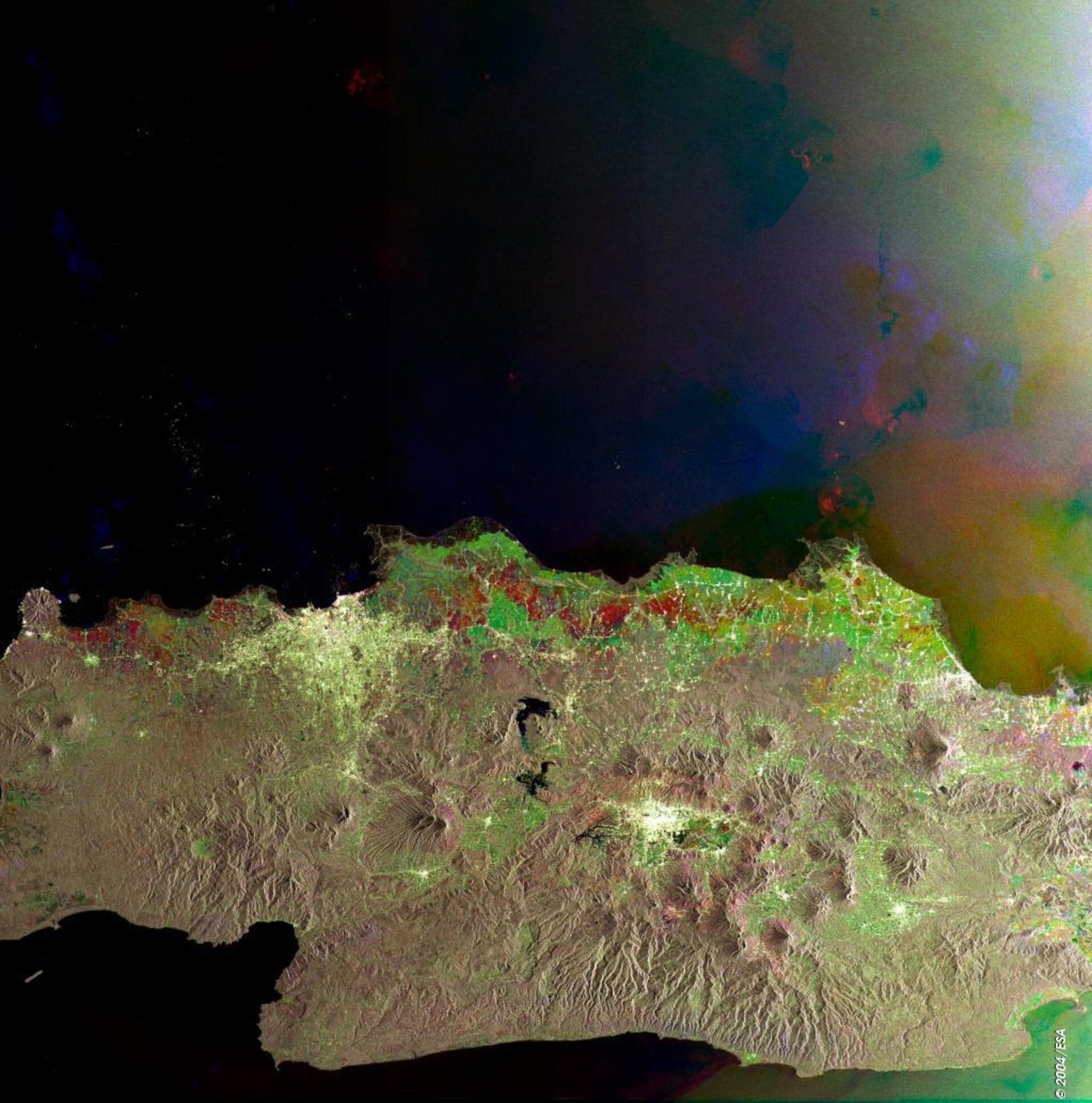 Envisat radar image of the west part of Java