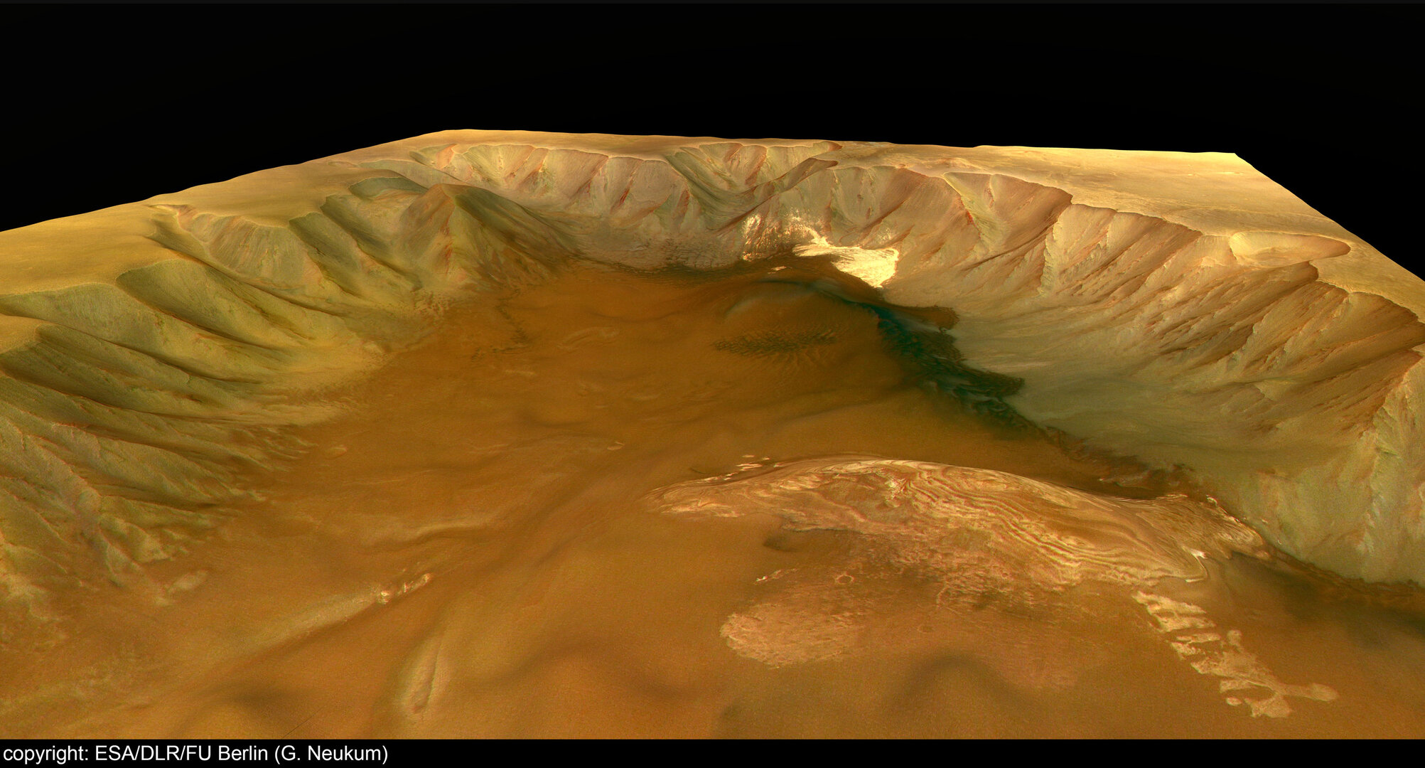 Perspective view of Juventae Chasma - looking west