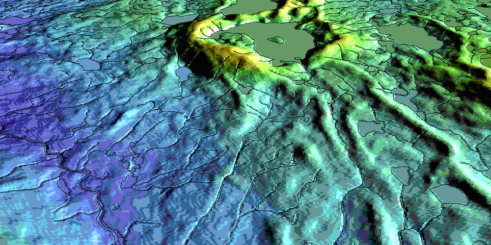 3D visualisation of InSAR derived elevation data on Baffin Island