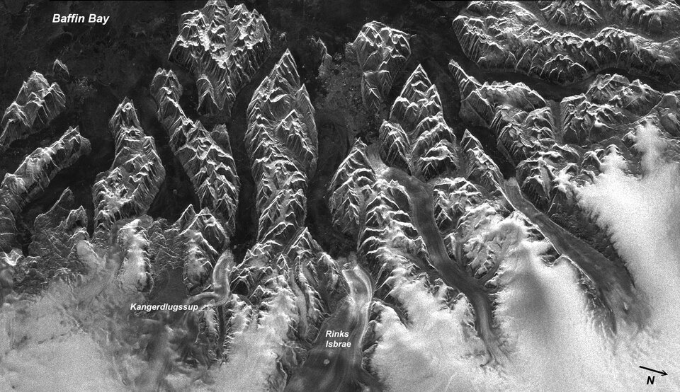 ASAR image of Greenland glacier