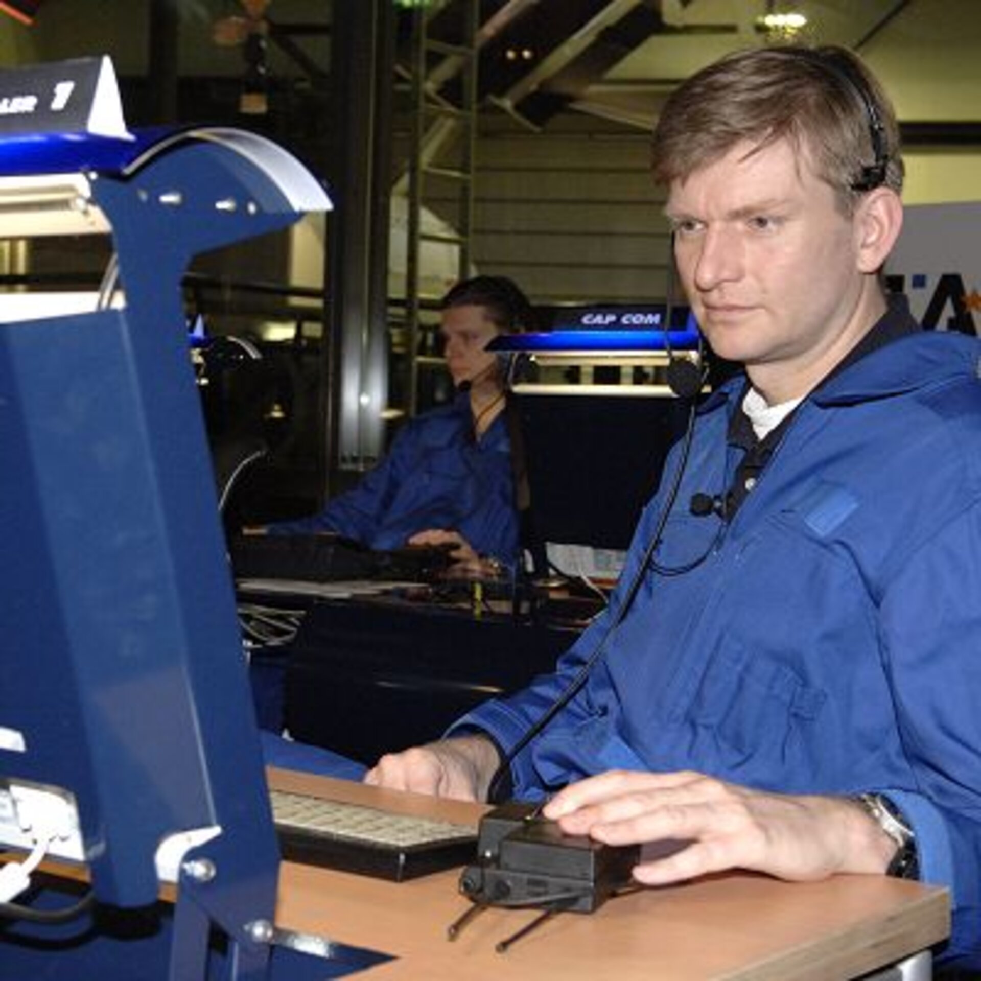 Martin Petry during mission control simulation