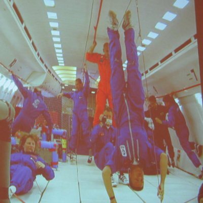 Vladimir Pletser, en pleine pirouette lors d’un vol parabolique