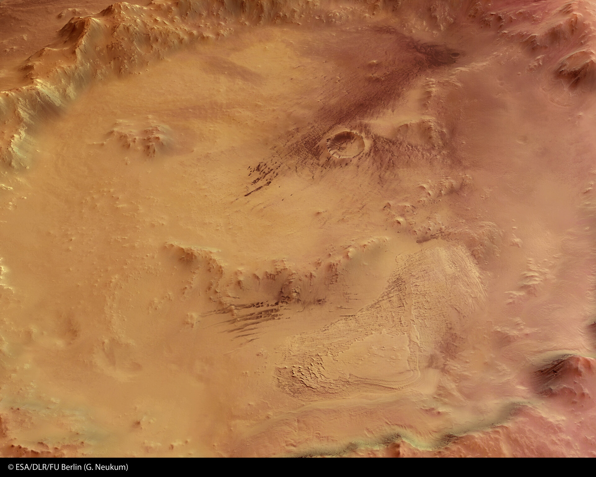 Close-up view of Crater Galle