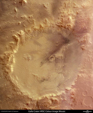 Crater Galle, the 'happy face' on Mars