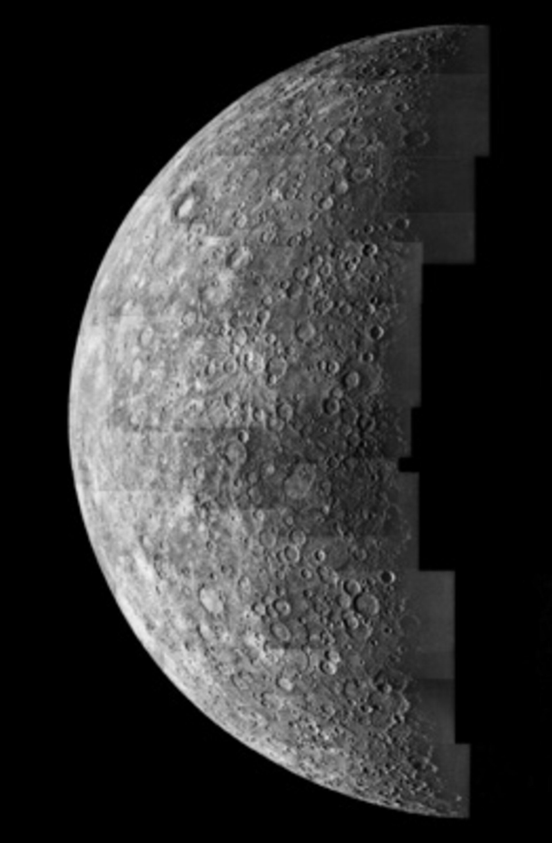 Der Merkur. Bildermosaik aus Aufnahmen von Mariner 10