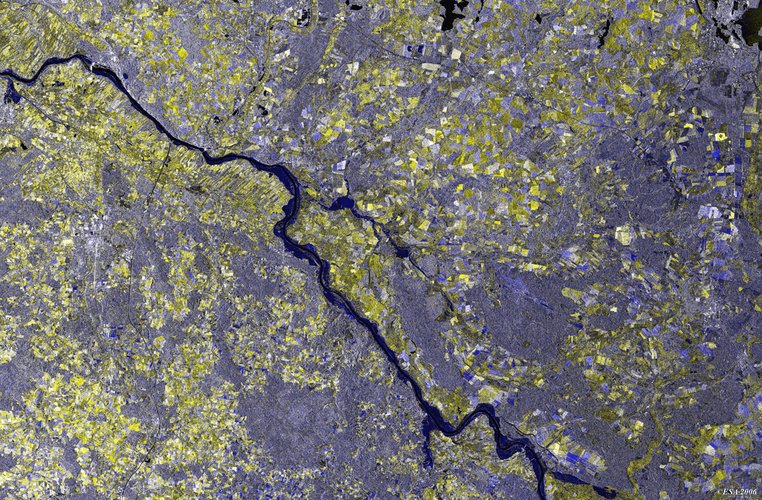 ERS-2 radar image of the Elbe flood