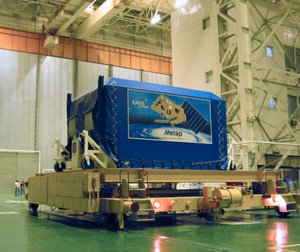 MetOp-A in the Upper Composite Processing Facility (UCIF)