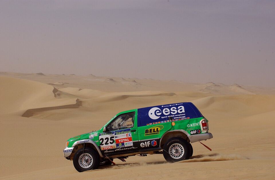 Rally car with space technology onboard