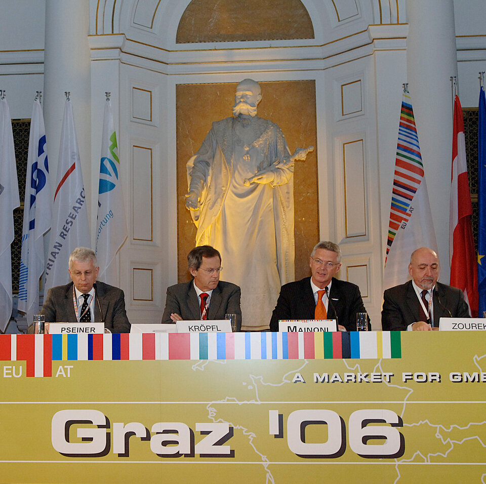 La conferenza stampa della conferenza GMES di Graz, nel 2006
