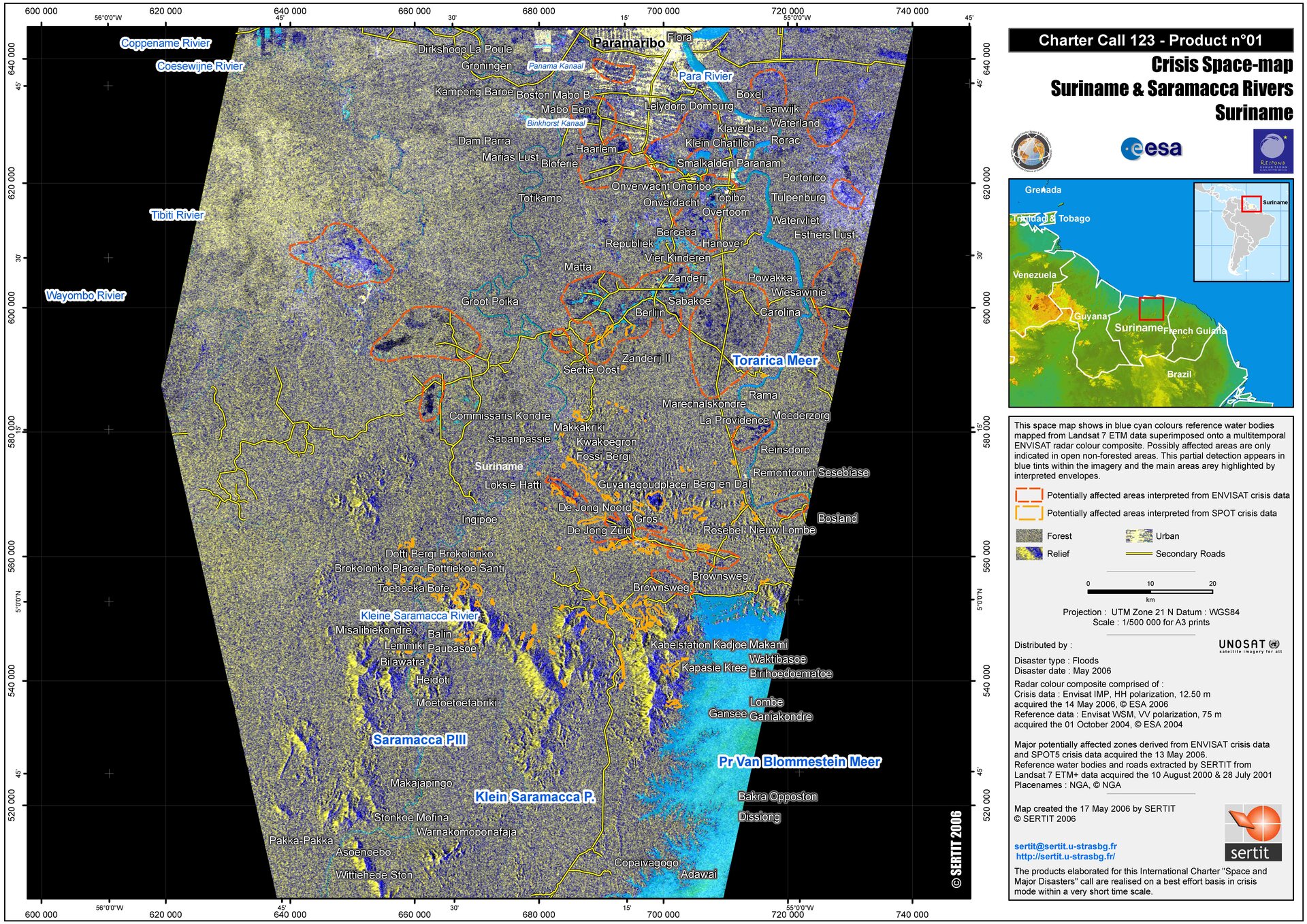 Monitoring Suriname floods