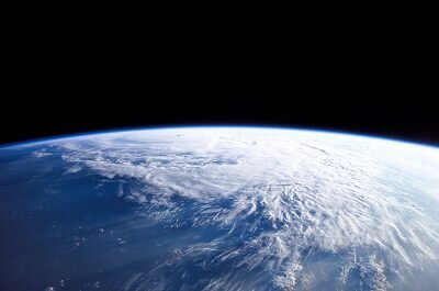 Very thin blue layer: the atmosphere protecting our planet