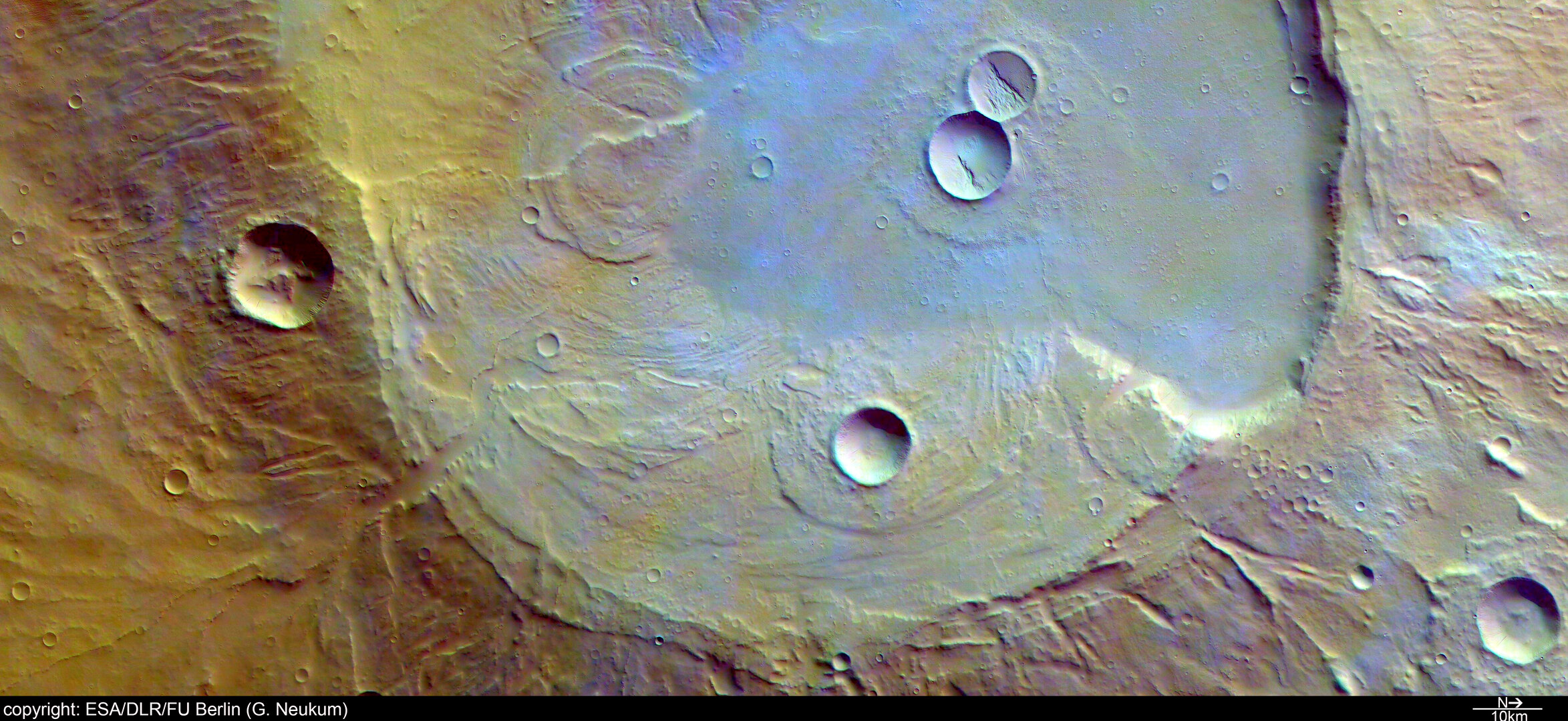 Apollinaris Patera caldera in false colour