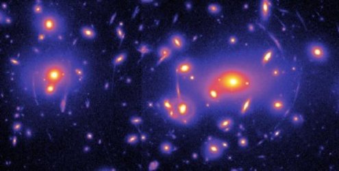 Genom att mäta på hur ljuset böjer av när det passerar stora massor har astronomer kunnat mäta effekterna av den mörka materien