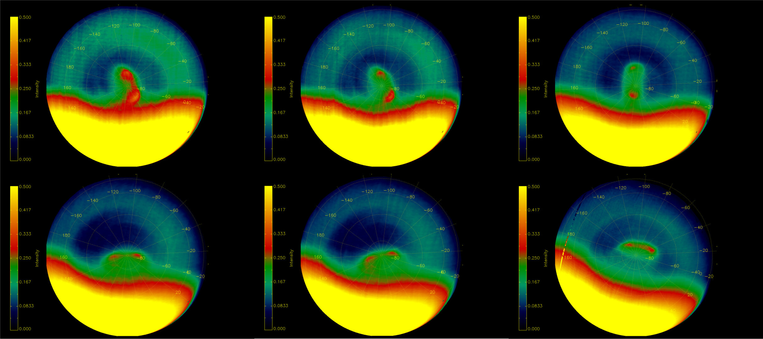 Infrared views of south polar double-vortex