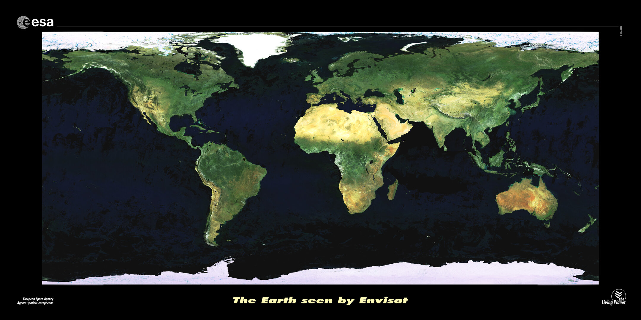 Mosaic of global land cover images taken by MERIS