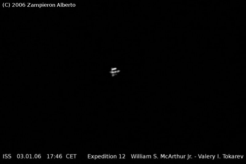 ISS pass over Gattinara in Italy on 3 January 2006