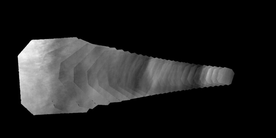 Immagine in ultravioletto delle strutture del corpo nuvoloso di Venere