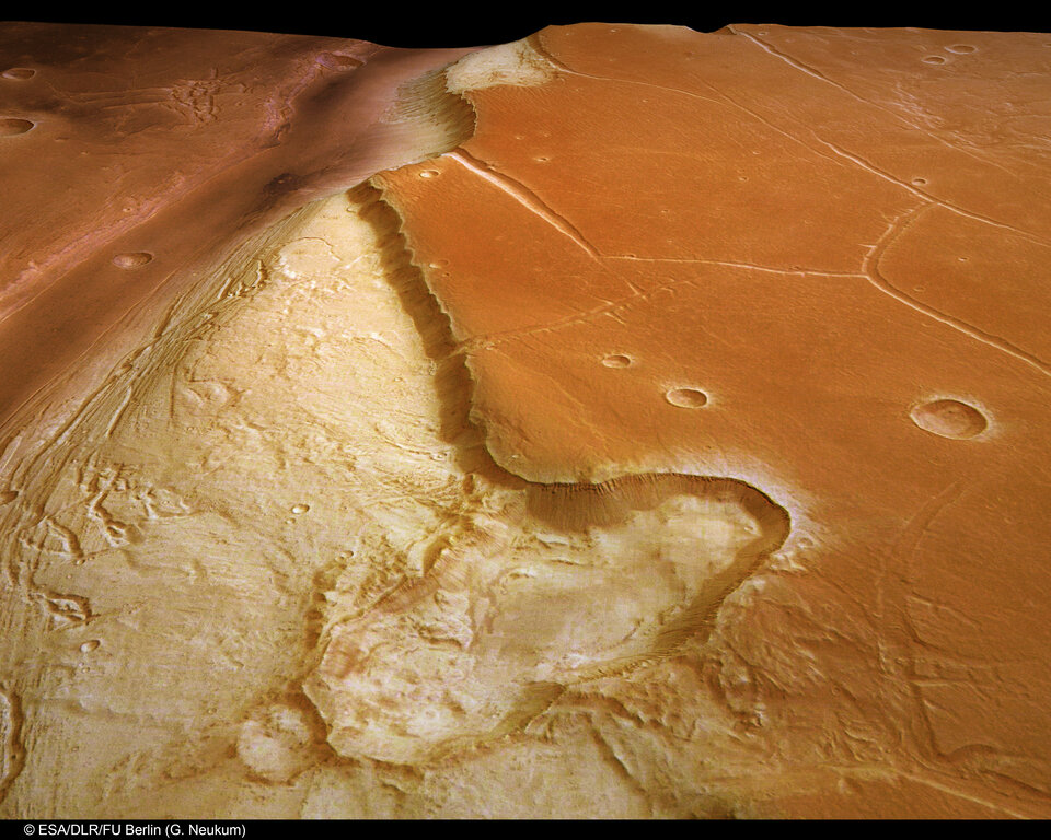 Kasei Valles, perspective view of Northern branch, looking East