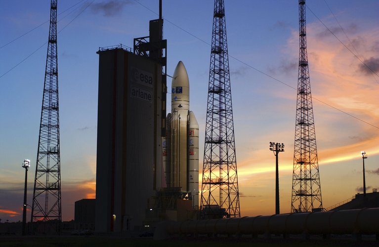 Ariane 5 at sunset