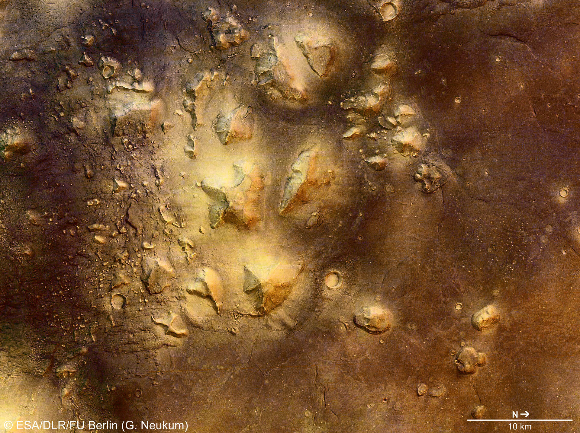 Cydonia region, colour image