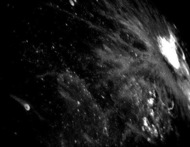 Impact crater shown in star tracker animation