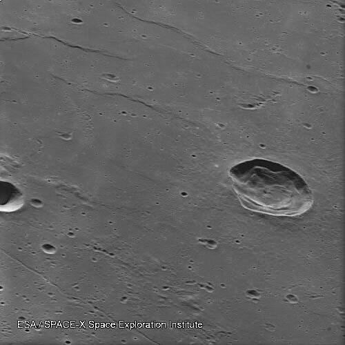 Lunar surface seen by SMART-1 close to impact