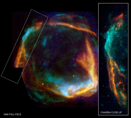 Oldest-recorded supernova unveiled by XMM-Newton and Chandra