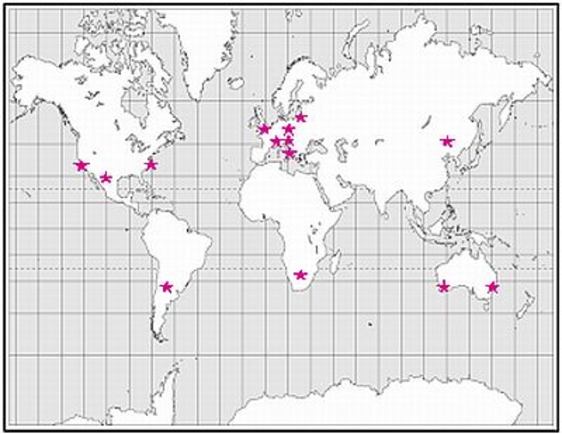 Map of SLR stations